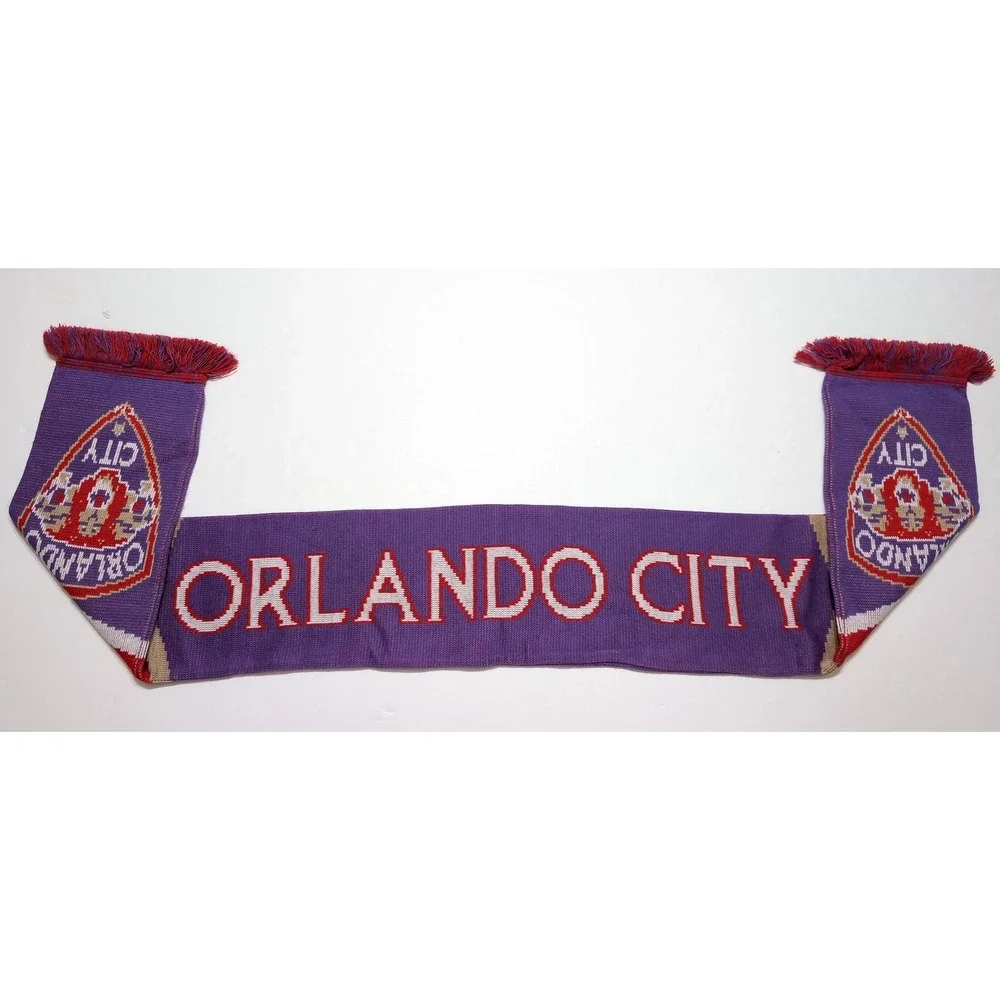 Vintage Orlando City Soccer Club OCSC Ruffneck Scarf Purple Red USL